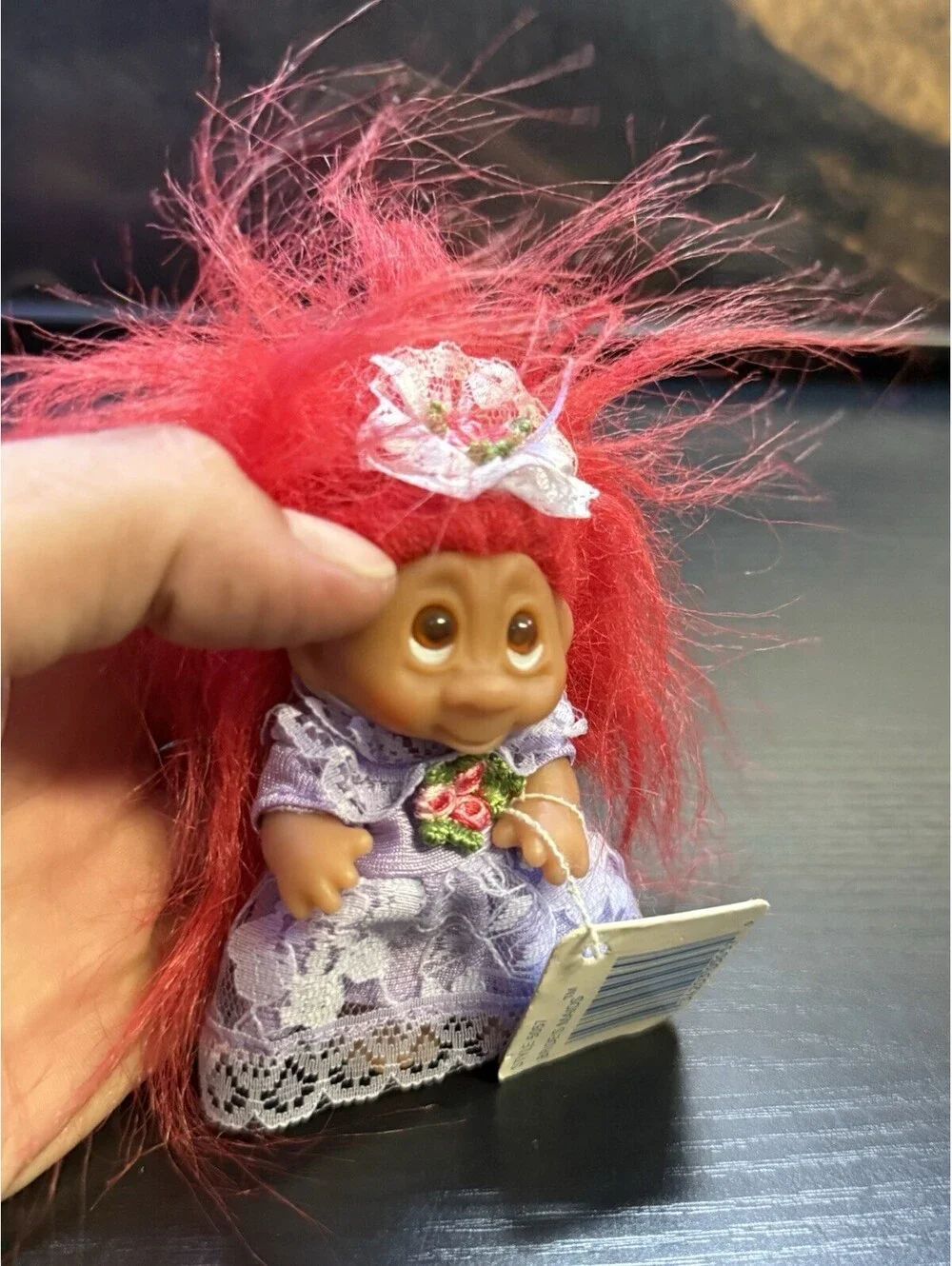 Vintage DAM Norfin Bride’s Maid Troll Doll Style 5057 Red Hair Tag 5in